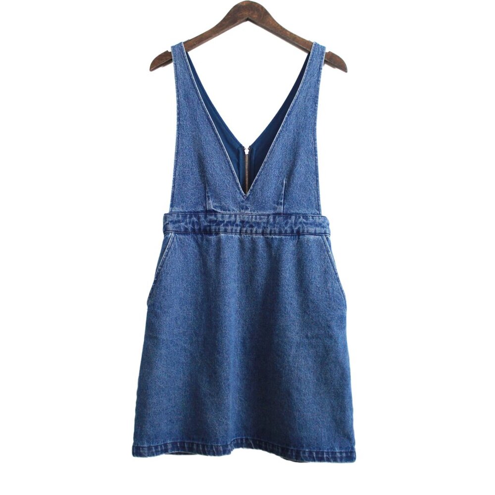 Frank & Oak Organic Cotton Denim Pinafore Mini Dress